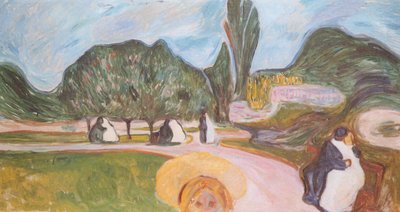 Coppie innamorate nel parco da Edvard Munch